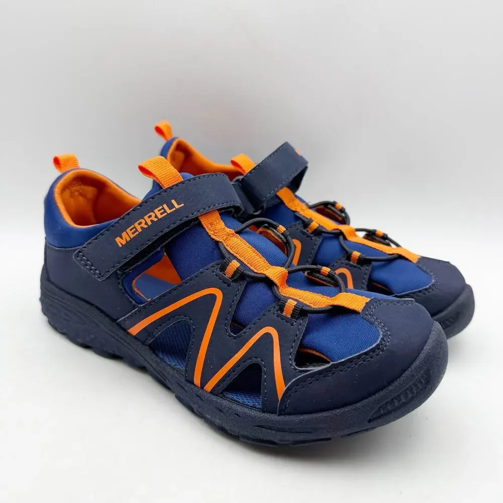 Merrell Big Kids Explorer Hydro Sandals Size 4 Blue Orange Water Resistant NWOB